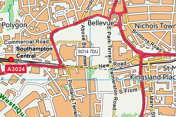 SO14 7DU map - OS VectorMap District (Ordnance Survey) SO14 7DU map - OS VectorMap District (Ordnance Survey)