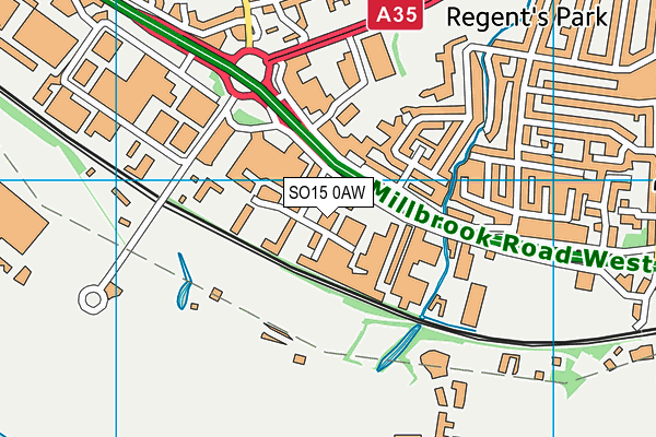 SO15 0AW map - OS VectorMap District (Ordnance Survey) SO15 0AW map - OS VectorMap District (Ordnance Survey)