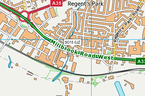 SO15 0JZ map - OS VectorMap District (Ordnance Survey) SO15 0JZ map - OS VectorMap District (Ordnance Survey)