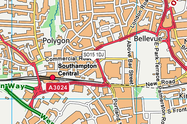 SO15 1DJ map - OS VectorMap District (Ordnance Survey) SO15 1DJ map - OS VectorMap District (Ordnance Survey)