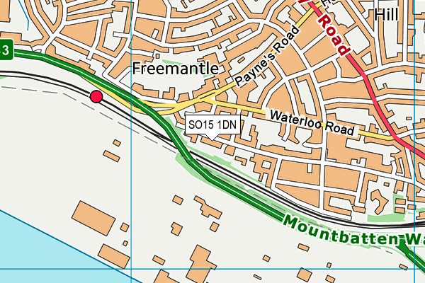 SO15 1DN map - OS VectorMap District (Ordnance Survey) SO15 1DN map - OS VectorMap District (Ordnance Survey)