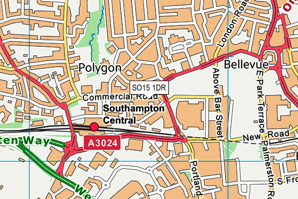 SO15 1DR map - OS VectorMap District (Ordnance Survey) SO15 1DR map - OS VectorMap District (Ordnance Survey)