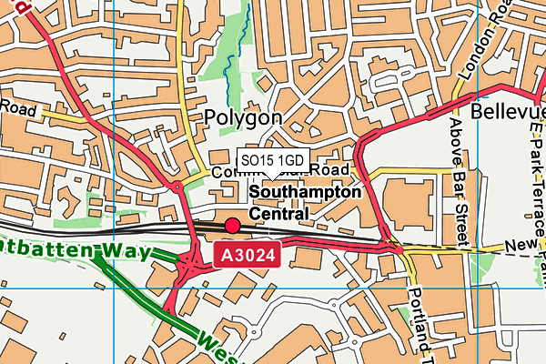SO15 1GD map - OS VectorMap District (Ordnance Survey) SO15 1GD map - OS VectorMap District (Ordnance Survey)