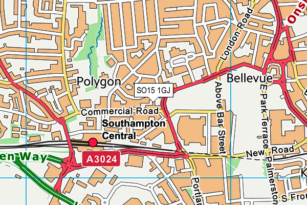 SO15 1GJ map - OS VectorMap District (Ordnance Survey)
