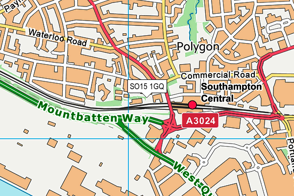SO15 1GQ map - OS VectorMap District (Ordnance Survey) SO15 1GQ map - OS VectorMap District (Ordnance Survey)