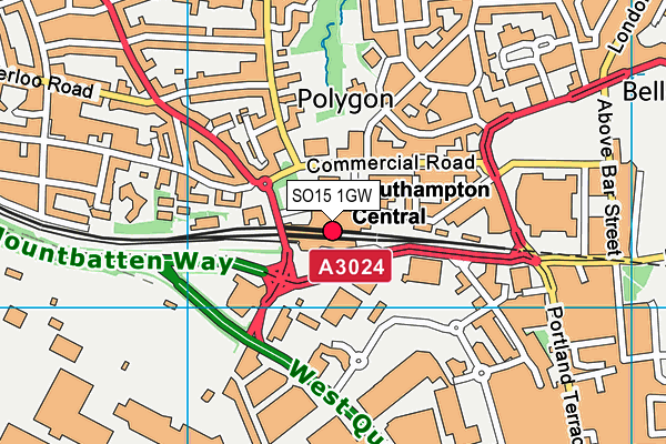SO15 1GW map - OS VectorMap District (Ordnance Survey) SO15 1GW map - OS VectorMap District (Ordnance Survey)