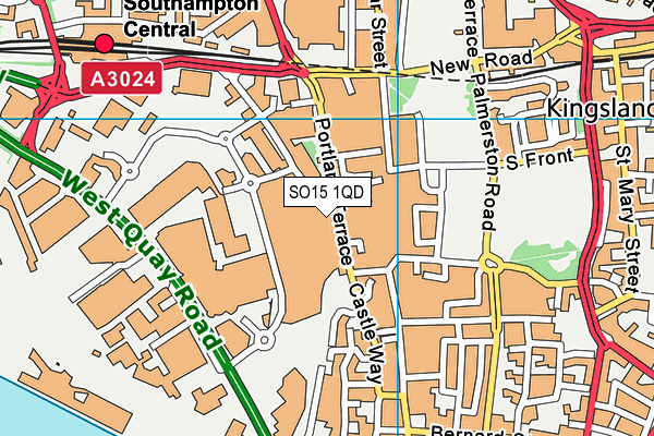 SO15 1QD map - OS VectorMap District (Ordnance Survey) SO15 1QD map - OS VectorMap District (Ordnance Survey)