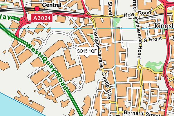 SO15 1QF map - OS VectorMap District (Ordnance Survey) SO15 1QF map - OS VectorMap District (Ordnance Survey)
