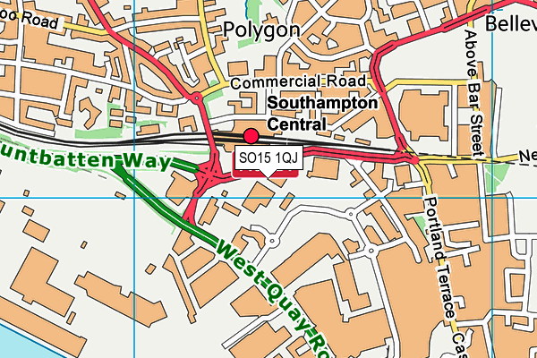 SO15 1QJ map - OS VectorMap District (Ordnance Survey) SO15 1QJ map - OS VectorMap District (Ordnance Survey)