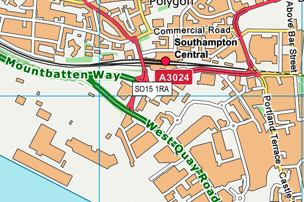 SO15 1RA map - OS VectorMap District (Ordnance Survey) SO15 1RA map - OS VectorMap District (Ordnance Survey)