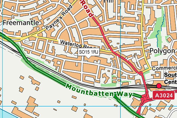 SO15 1RJ map - OS VectorMap District (Ordnance Survey) SO15 1RJ map - OS VectorMap District (Ordnance Survey)