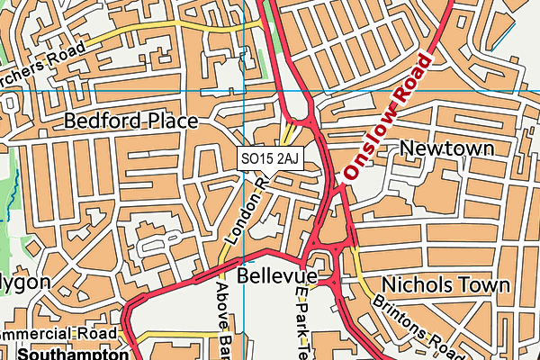 SO15 2AJ map - OS VectorMap District (Ordnance Survey) SO15 2AJ map - OS VectorMap District (Ordnance Survey)