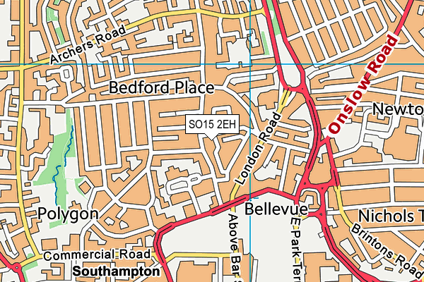 SO15 2EH map - OS VectorMap District (Ordnance Survey) SO15 2EH map - OS VectorMap District (Ordnance Survey)