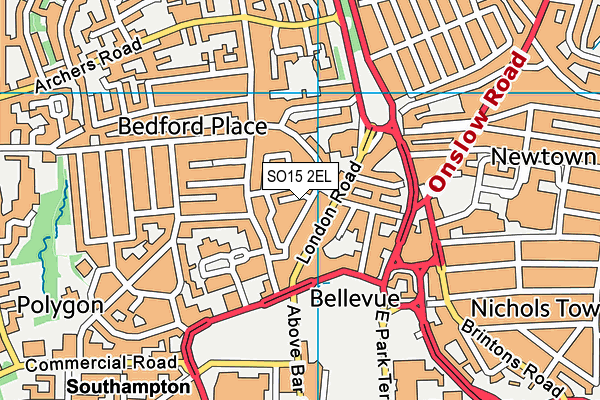 SO15 2EL map - OS VectorMap District (Ordnance Survey) SO15 2EL map - OS VectorMap District (Ordnance Survey)
