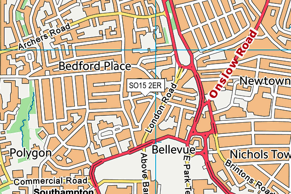 SO15 2ER map - OS VectorMap District (Ordnance Survey) SO15 2ER map - OS VectorMap District (Ordnance Survey)