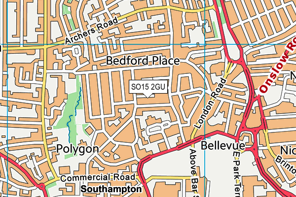 SO15 2GU map - OS VectorMap District (Ordnance Survey) SO15 2GU map - OS VectorMap District (Ordnance Survey)