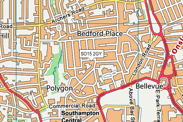 SO15 2GY map - OS VectorMap District (Ordnance Survey) SO15 2GY map - OS VectorMap District (Ordnance Survey)