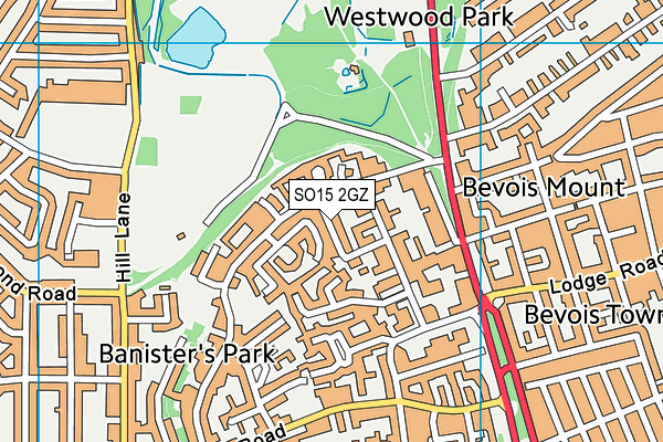 SO15 2GZ map - OS VectorMap District (Ordnance Survey) SO15 2GZ map - OS VectorMap District (Ordnance Survey)
