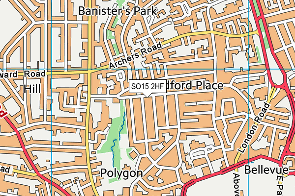 SO15 2HF map - OS VectorMap District (Ordnance Survey) SO15 2HF map - OS VectorMap District (Ordnance Survey)