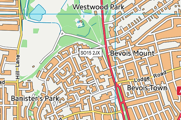 SO15 2JX map - OS VectorMap District (Ordnance Survey) SO15 2JX map - OS VectorMap District (Ordnance Survey)