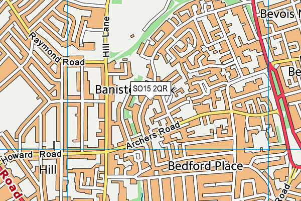 SO15 2QR map - OS VectorMap District (Ordnance Survey) SO15 2QR map - OS VectorMap District (Ordnance Survey)