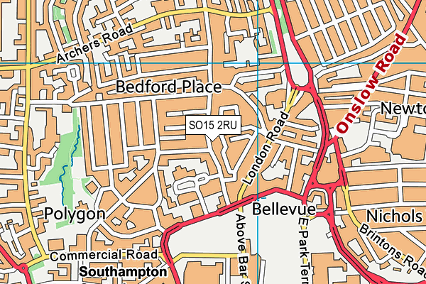 SO15 2RU map - OS VectorMap District (Ordnance Survey) SO15 2RU map - OS VectorMap District (Ordnance Survey)