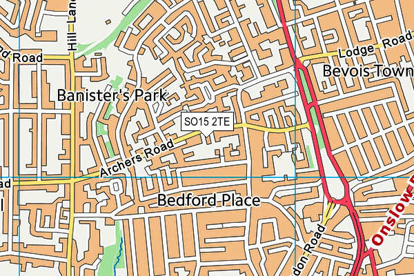 SO15 2TE map - OS VectorMap District (Ordnance Survey) SO15 2TE map - OS VectorMap District (Ordnance Survey)