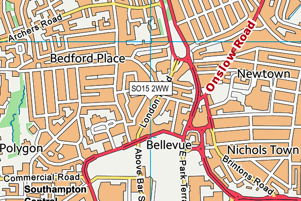 SO15 2WW map - OS VectorMap District (Ordnance Survey) SO15 2WW map - OS VectorMap District (Ordnance Survey)