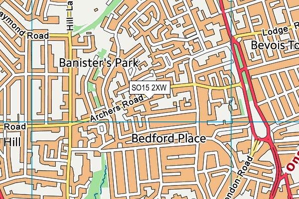 SO15 2XW map - OS VectorMap District (Ordnance Survey) SO15 2XW map - OS VectorMap District (Ordnance Survey)