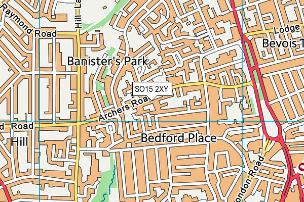 SO15 2XY map - OS VectorMap District (Ordnance Survey) SO15 2XY map - OS VectorMap District (Ordnance Survey)