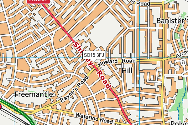 SO15 3FJ map - OS VectorMap District (Ordnance Survey) SO15 3FJ map - OS VectorMap District (Ordnance Survey)