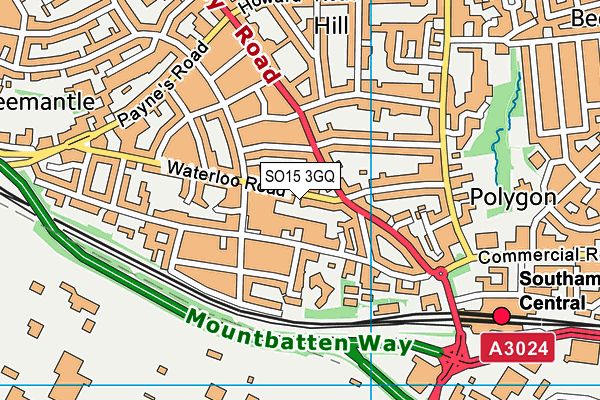 SO15 3GQ map - OS VectorMap District (Ordnance Survey) SO15 3GQ map - OS VectorMap District (Ordnance Survey)