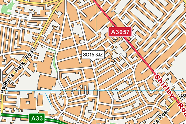SO15 3JZ map - OS VectorMap District (Ordnance Survey) SO15 3JZ map - OS VectorMap District (Ordnance Survey)