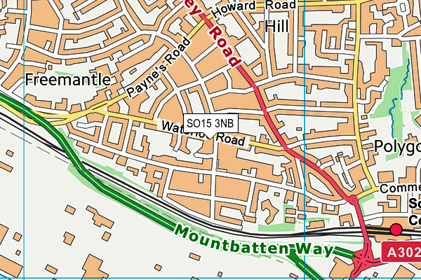 SO15 3NB map - OS VectorMap District (Ordnance Survey) SO15 3NB map - OS VectorMap District (Ordnance Survey)