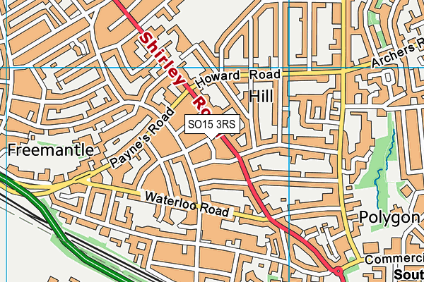 SO15 3RS map - OS VectorMap District (Ordnance Survey)