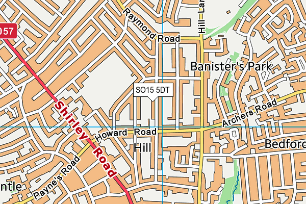 SO15 5DT map - OS VectorMap District (Ordnance Survey) SO15 5DT map - OS VectorMap District (Ordnance Survey)