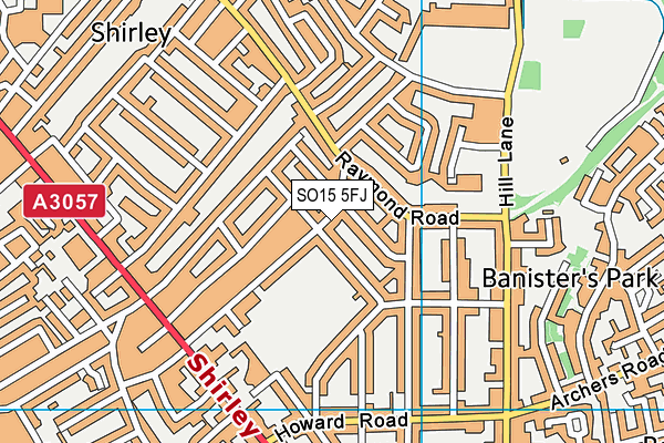 SO15 5FJ map - OS VectorMap District (Ordnance Survey) SO15 5FJ map - OS VectorMap District (Ordnance Survey)
