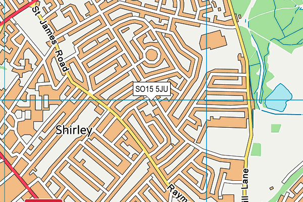 SO15 5JU map - OS VectorMap District (Ordnance Survey)