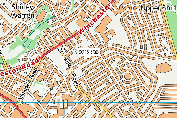 SO15 5QB map - OS VectorMap District (Ordnance Survey) SO15 5QB map - OS VectorMap District (Ordnance Survey)