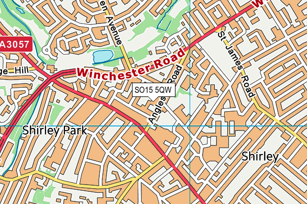 SO15 5QW map - OS VectorMap District (Ordnance Survey) SO15 5QW map - OS VectorMap District (Ordnance Survey)