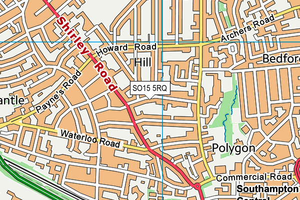 SO15 5RQ map - OS VectorMap District (Ordnance Survey) SO15 5RQ map - OS VectorMap District (Ordnance Survey)