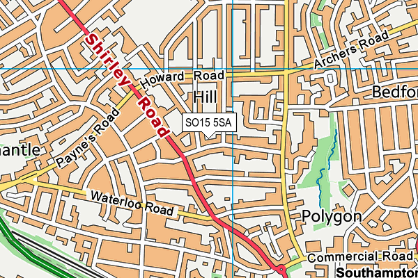SO15 5SA map - OS VectorMap District (Ordnance Survey) SO15 5SA map - OS VectorMap District (Ordnance Survey)