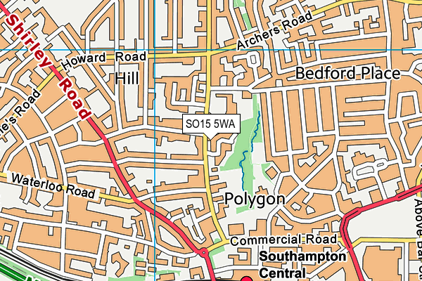 SO15 5WA map - OS VectorMap District (Ordnance Survey) SO15 5WA map - OS VectorMap District (Ordnance Survey)