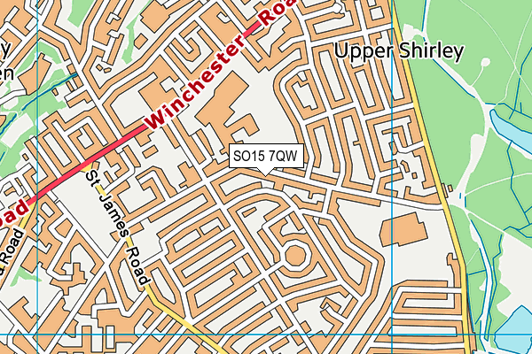 SO15 7QW map - OS VectorMap District (Ordnance Survey) SO15 7QW map - OS VectorMap District (Ordnance Survey)