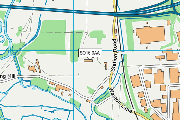 SO16 0AA map - OS VectorMap District (Ordnance Survey) SO16 0AA map - OS VectorMap District (Ordnance Survey)