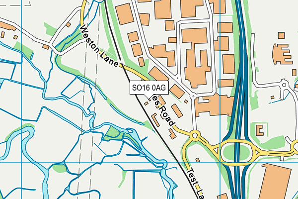 SO16 0AG map - OS VectorMap District (Ordnance Survey) SO16 0AG map - OS VectorMap District (Ordnance Survey)