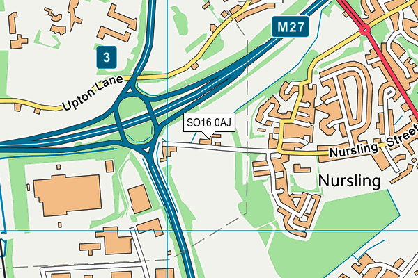 SO16 0AJ map - OS VectorMap District (Ordnance Survey) SO16 0AJ map - OS VectorMap District (Ordnance Survey)