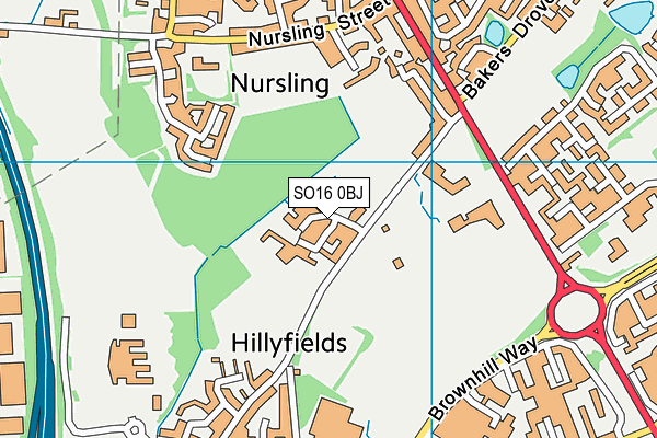 SO16 0BJ map - OS VectorMap District (Ordnance Survey) SO16 0BJ map - OS VectorMap District (Ordnance Survey)