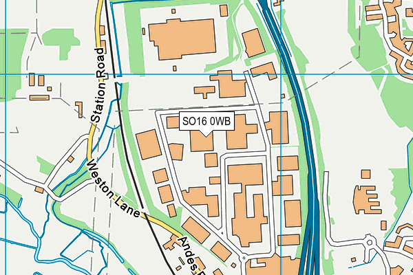 SO16 0WB map - OS VectorMap District (Ordnance Survey) SO16 0WB map - OS VectorMap District (Ordnance Survey)