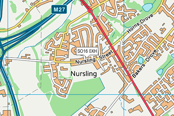 SO16 0XH map - OS VectorMap District (Ordnance Survey) SO16 0XH map - OS VectorMap District (Ordnance Survey)